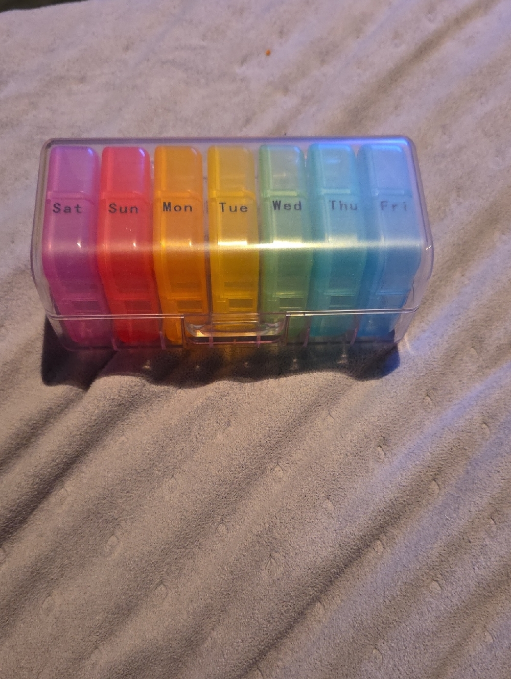 Rainbow Weekly Pill Organizer - 7 Day Container